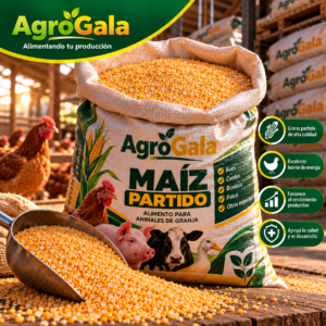 Maíz Partido AgroGala – Alimento para Animales de Granja
